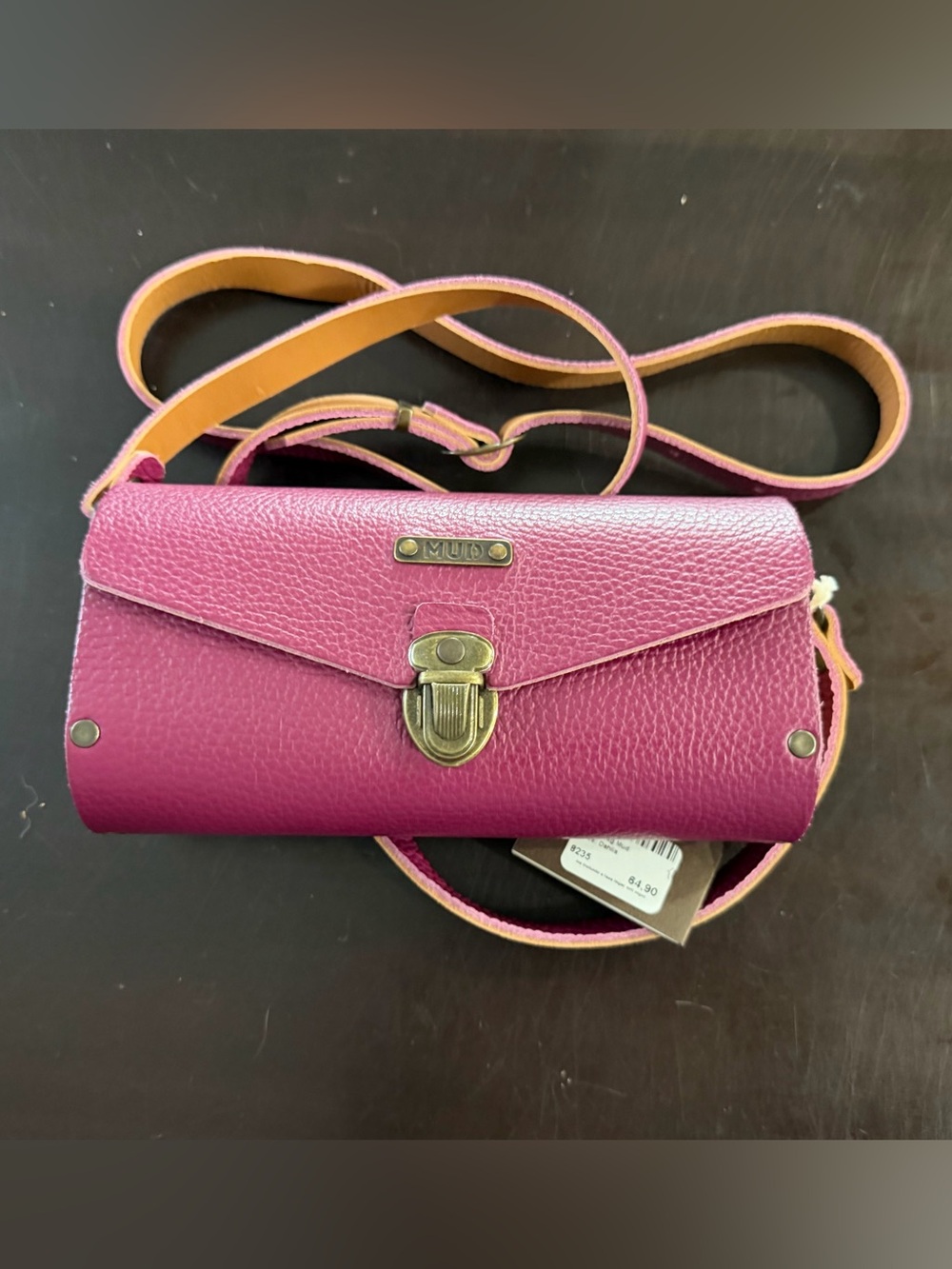 Mud Magenta Leather Crossbody Bag